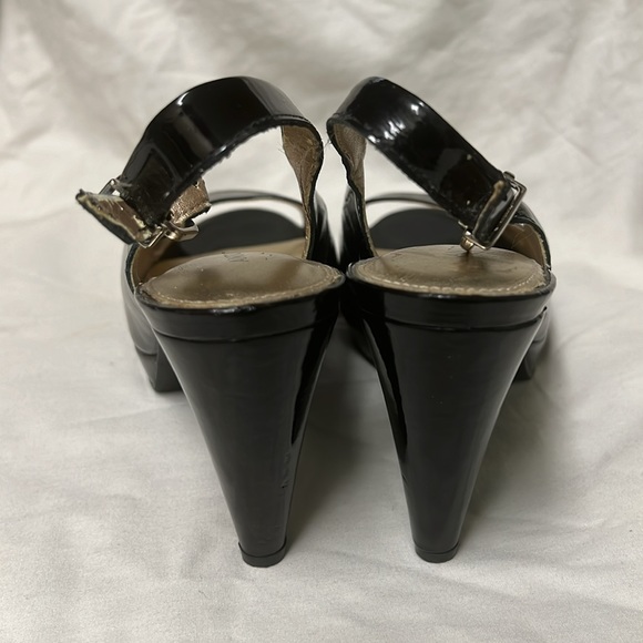 Antonio Melani, Black, SlingBack, Open Toe Heels, 8M - Picture 5 of 13